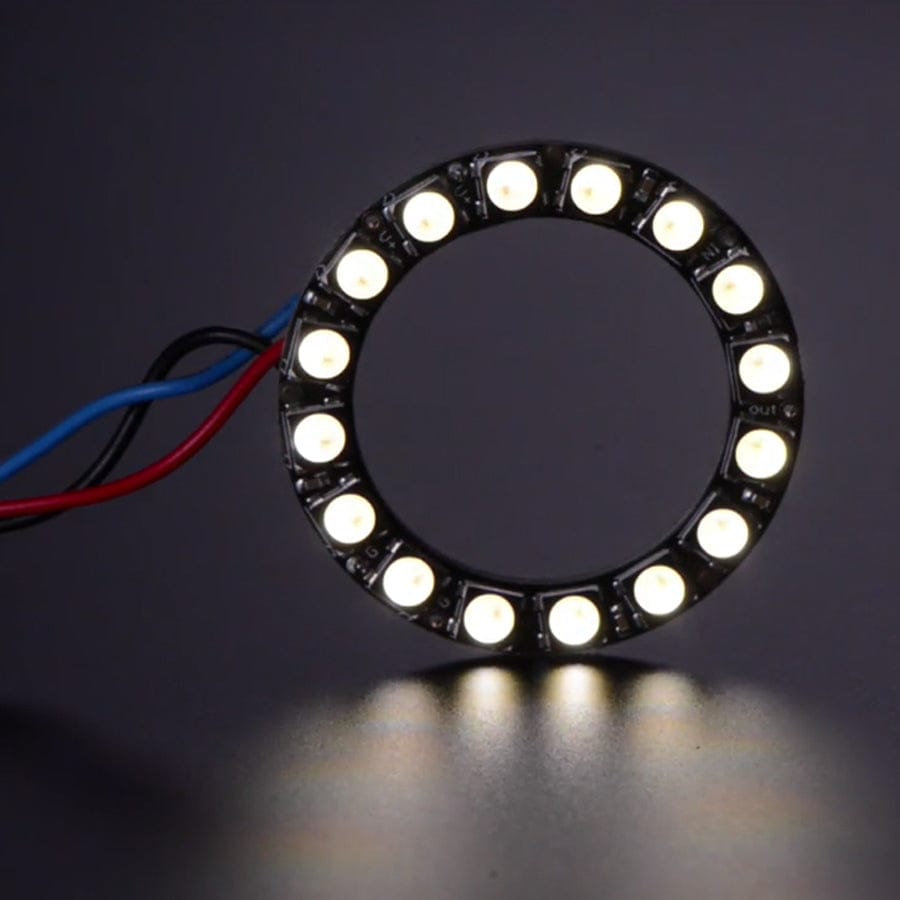 NeoPixel Ring - 16 x 5050 RGBW LEDs w/ Integrated Drivers (Natural White - ~4500K) by Adafruit - The Pi Hut