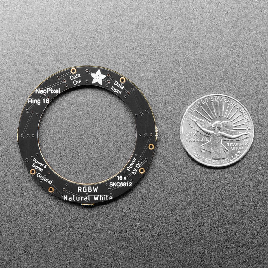 NeoPixel Ring - 16 x 5050 RGBW LEDs w/ Integrated Drivers (Natural White - ~4500K) by Adafruit - The Pi Hut
