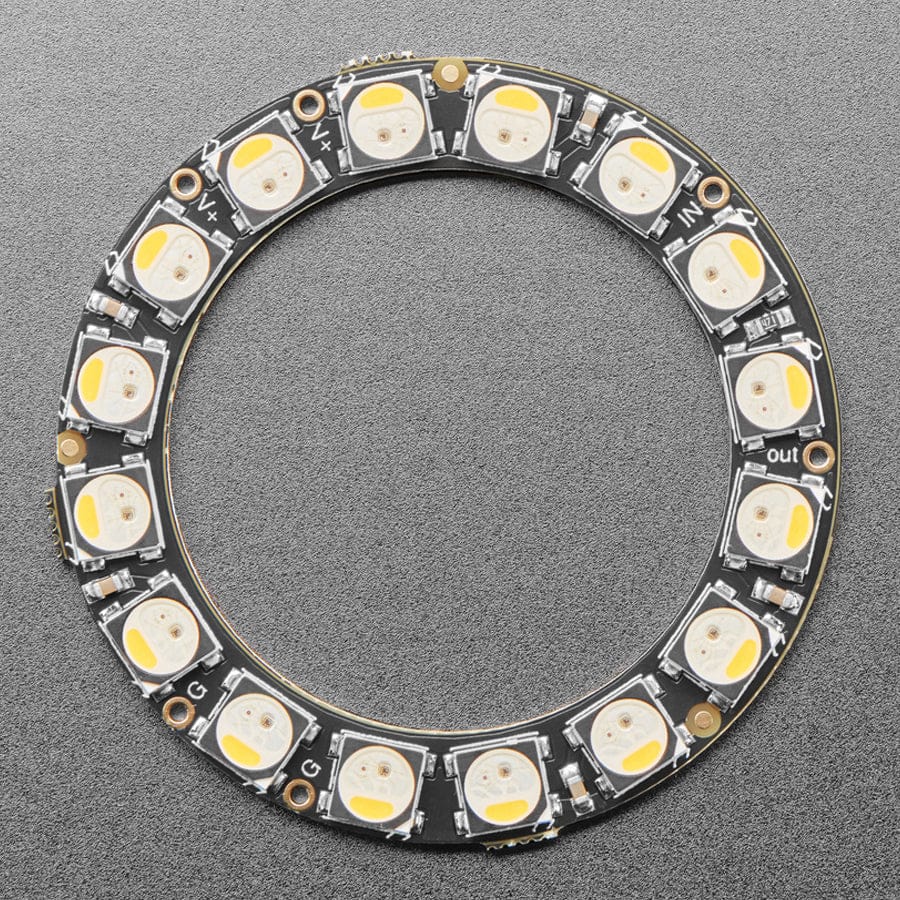 NeoPixel Ring - 16 x 5050 RGBW LEDs w/ Integrated Drivers (Natural White - ~4500K) by Adafruit - The Pi Hut