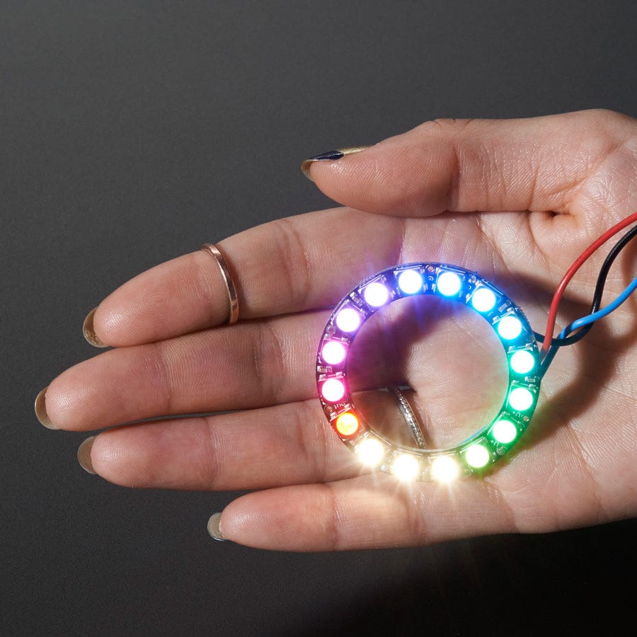 NeoPixel Ring - 16 x 5050 RGBW LEDs w/ Integrated Drivers (Natural White - ~4500K) by Adafruit - The Pi Hut