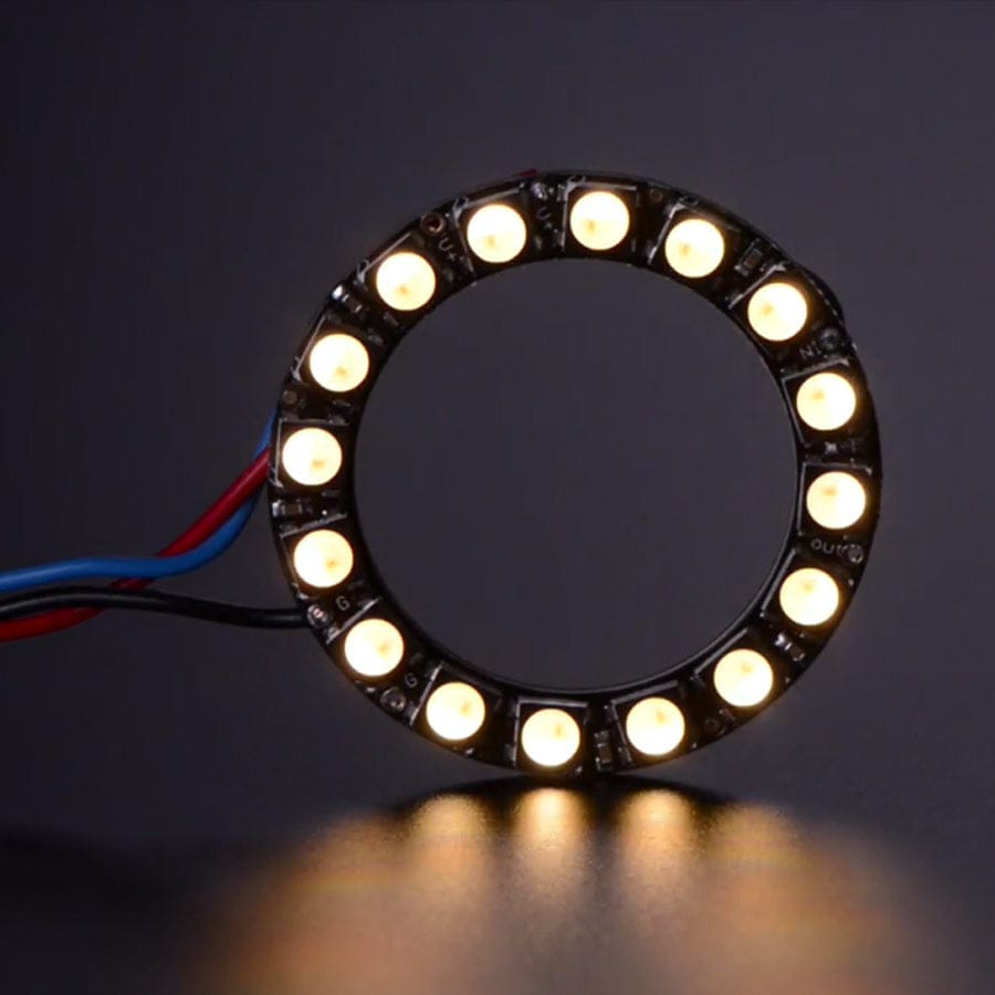 NeoPixel Ring - 16 x 5050 RGBW LEDs w/ Integrated Drivers (Warm White - ~3000K) by Adafruit - The Pi Hut