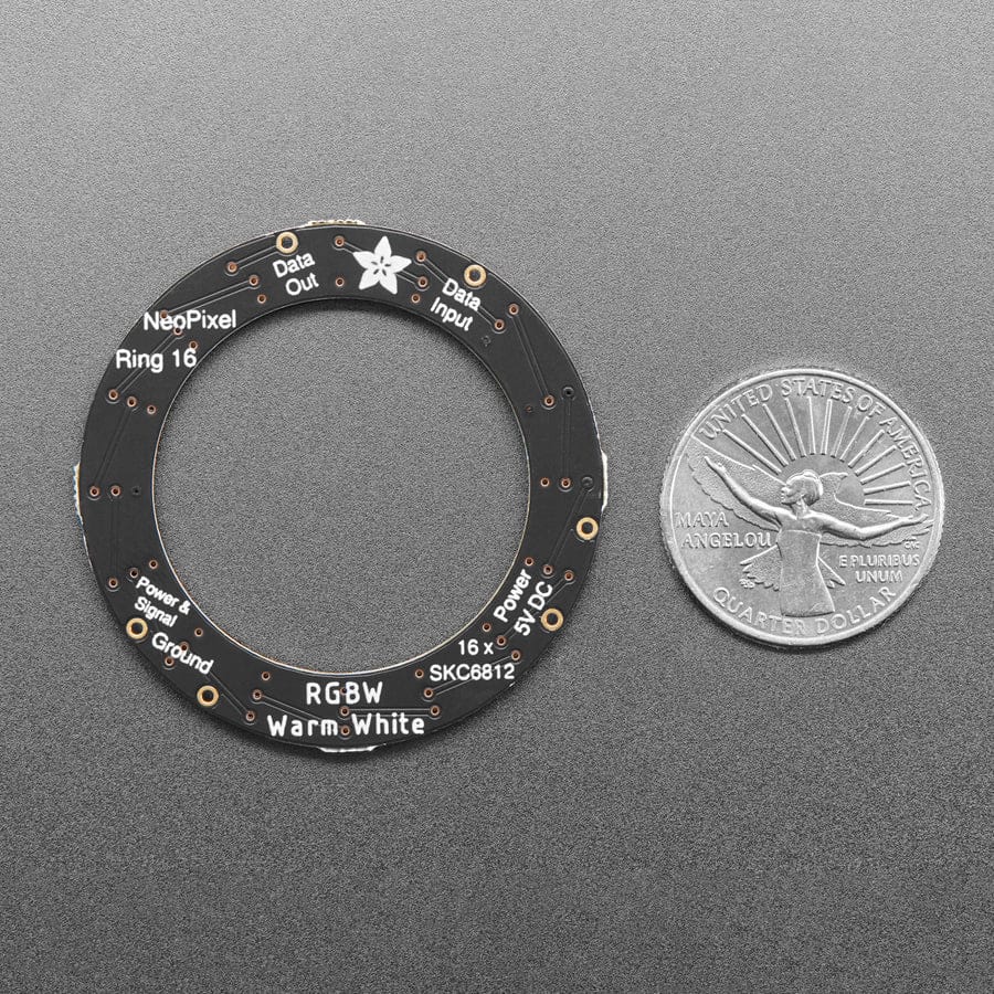 NeoPixel Ring - 16 x 5050 RGBW LEDs w/ Integrated Drivers (Warm White - ~3000K) by Adafruit - The Pi Hut
