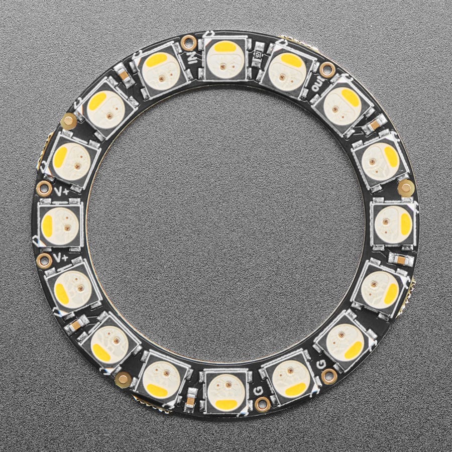 NeoPixel Ring - 16 x 5050 RGBW LEDs w/ Integrated Drivers (Warm White - ~3000K) by Adafruit - The Pi Hut