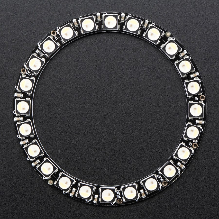 NeoPixel Ring - 24 x 5050 RGBW LEDs w/ Integrated Drivers (Cool White - 6000K) by Adafruit - The Pi Hut