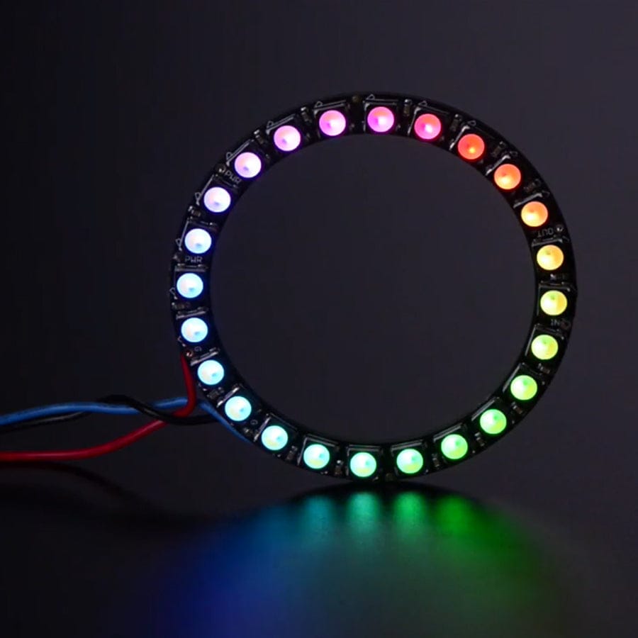 NeoPixel Ring - 24 x 5050 RGBW LEDs w/ Integrated Drivers (Natural White - 4500K) by Adafruit - The Pi Hut