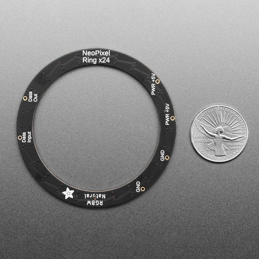 NeoPixel Ring - 24 x 5050 RGBW LEDs w/ Integrated Drivers (Natural White - 4500K) by Adafruit - The Pi Hut