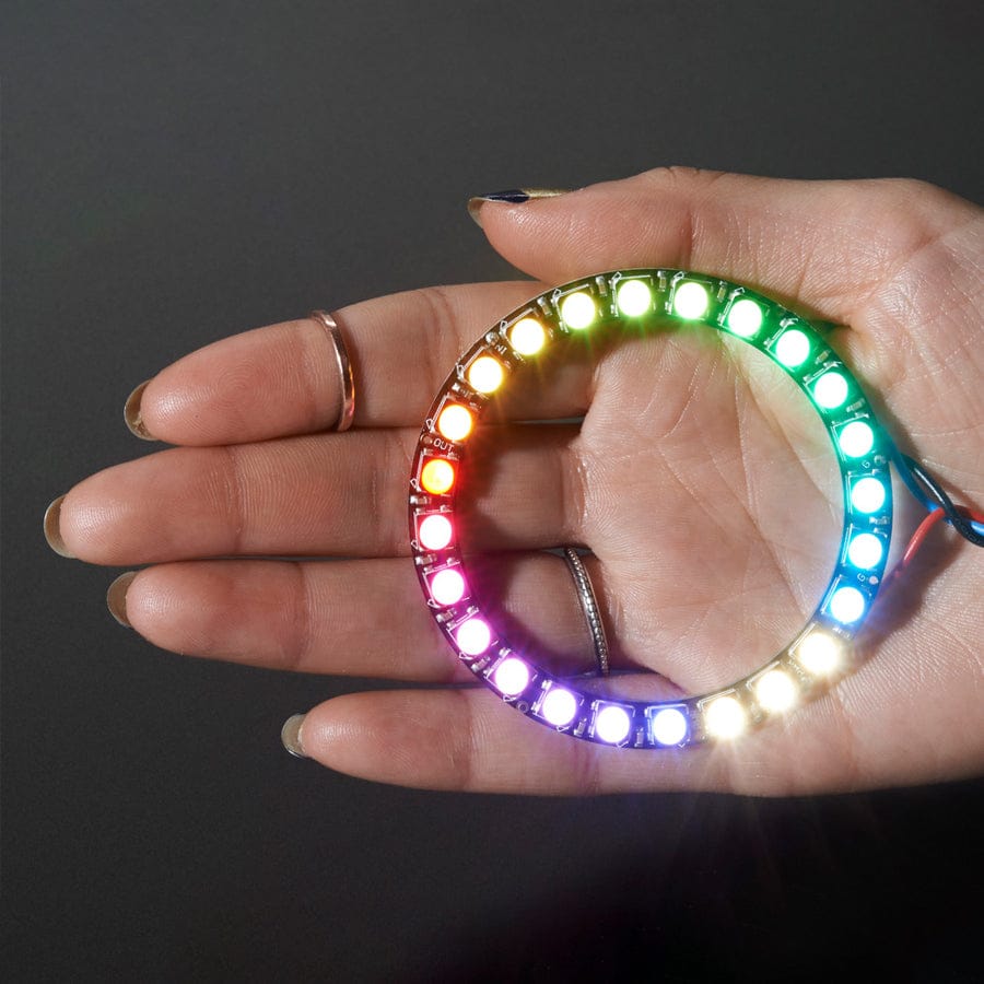 NeoPixel Ring - 24 x 5050 RGBW LEDs w/ Integrated Drivers (Natural White - 4500K) by Adafruit - The Pi Hut