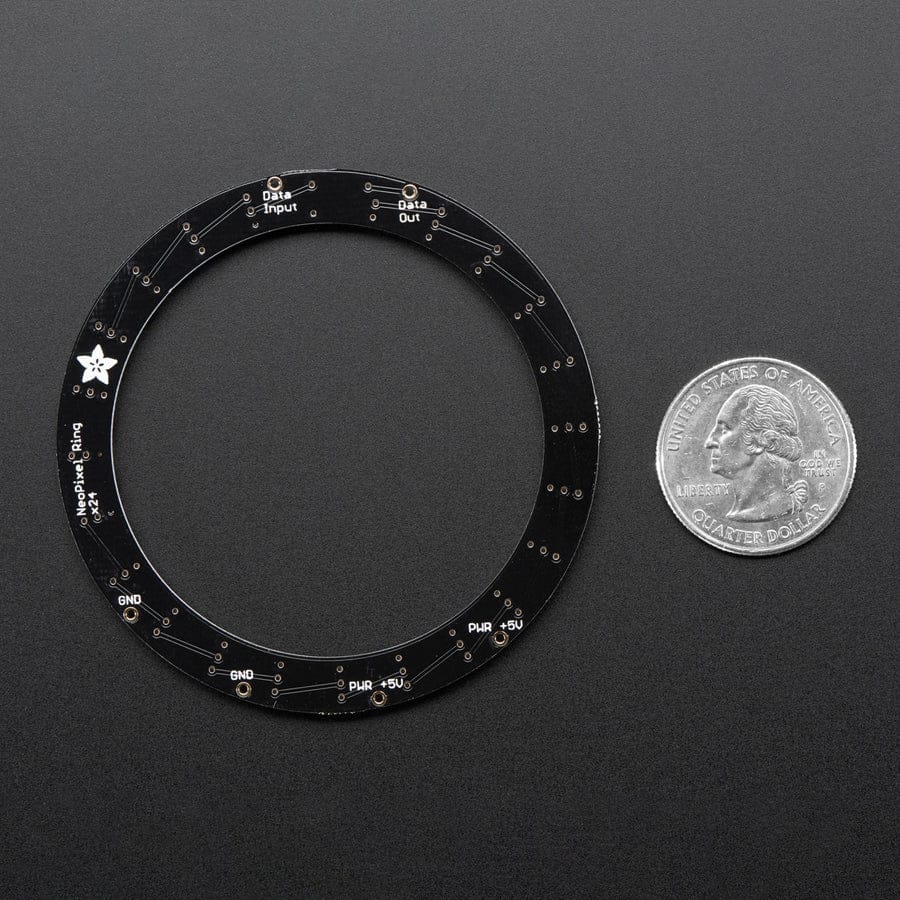 NeoPixel Ring - 24 x 5050 RGBW LEDs w/ Integrated Drivers (Warm White - 3000K) by Adafruit - The Pi Hut