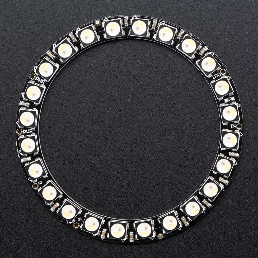 NeoPixel Ring - 24 x 5050 RGBW LEDs w/ Integrated Drivers (Warm White - 3000K) by Adafruit - The Pi Hut