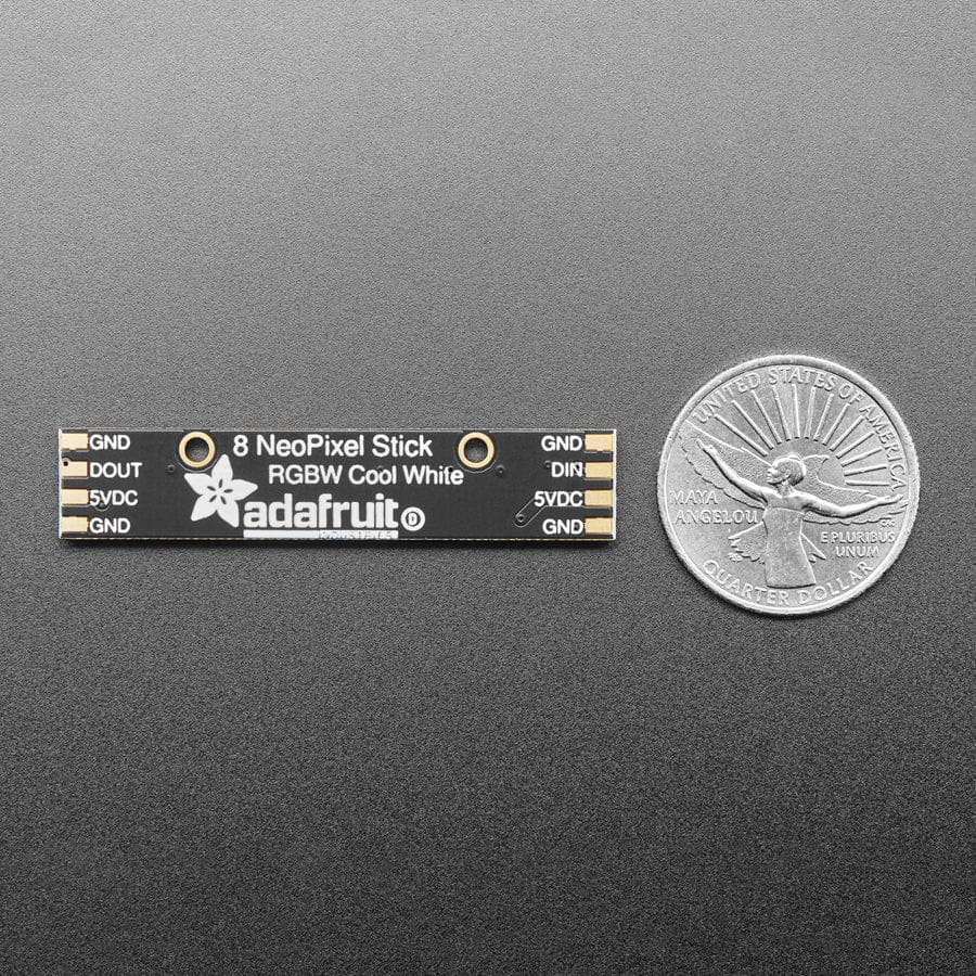 NeoPixel Stick - 8 x 5050 RGBW LEDs - Cool White - 6000K by Adafruit - The Pi Hut