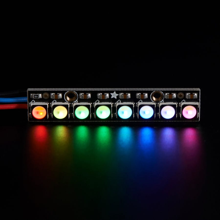 NeoPixel Stick - 8 x 5050 RGBW LEDs - Cool White - 6000K by Adafruit - The Pi Hut