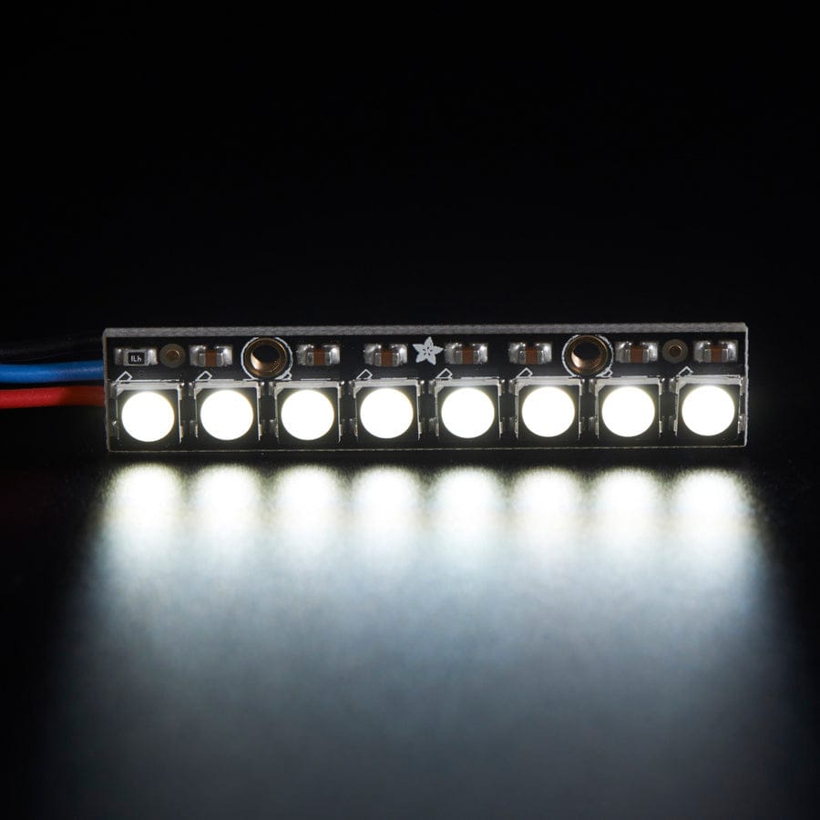 NeoPixel Stick - 8 x 5050 RGBW LEDs - Cool White - 6000K by Adafruit - The Pi Hut