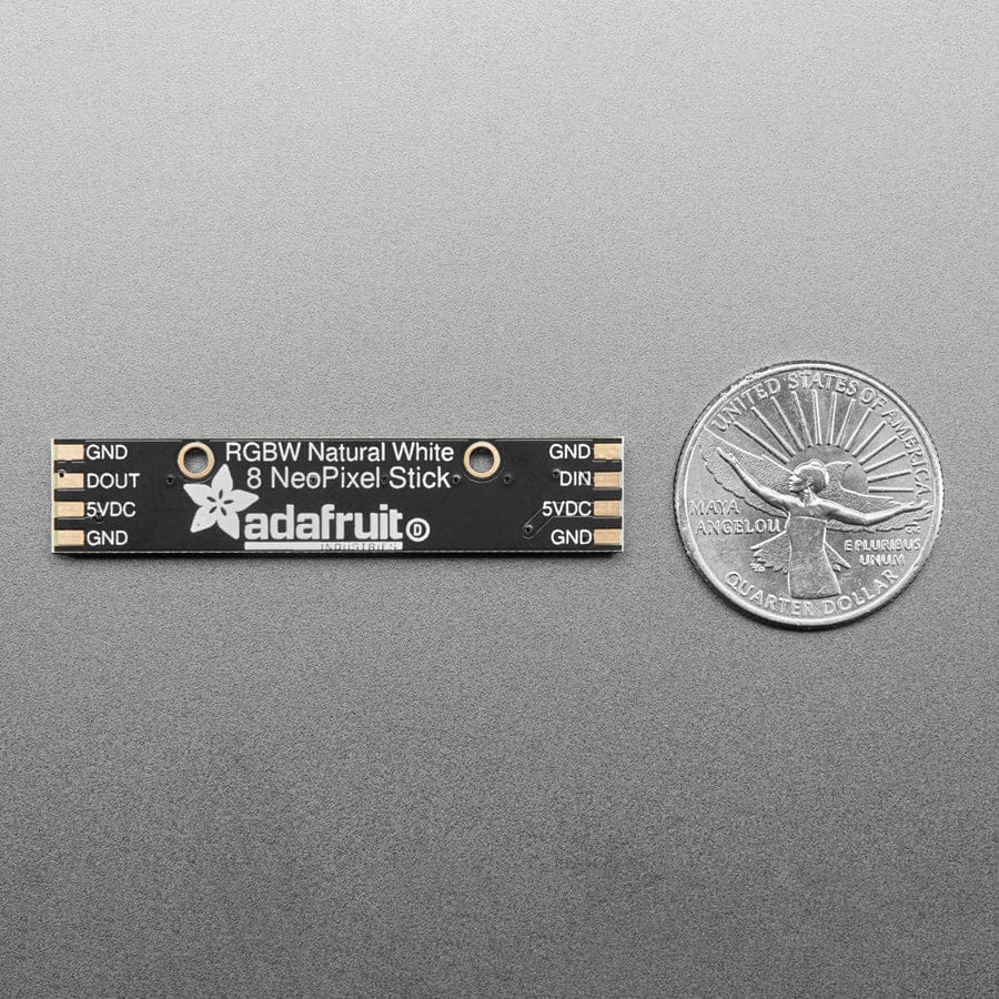 NeoPixel Stick - 8 x 5050 RGBW LEDs - Natural White - 4500K by Adafruit - The Pi Hut