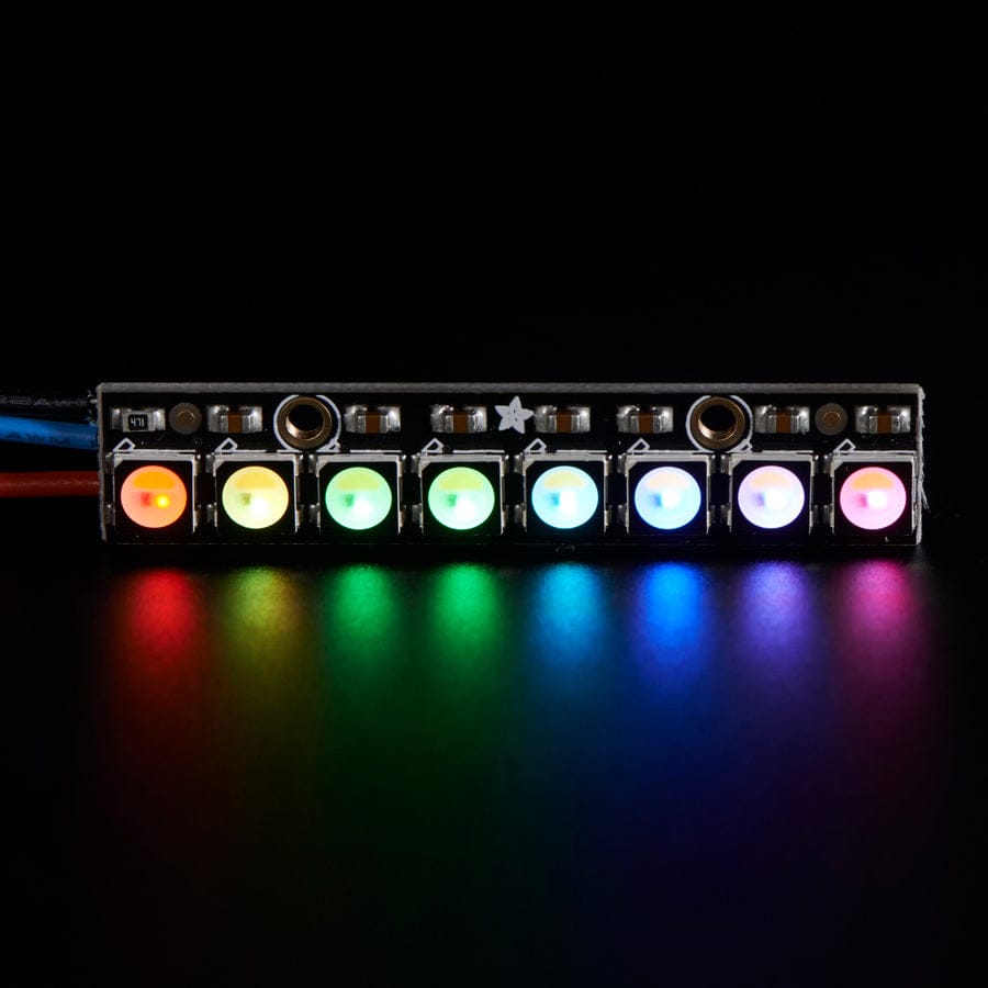 NeoPixel Stick - 8 x 5050 RGBW LEDs - Natural White - 4500K by Adafruit - The Pi Hut