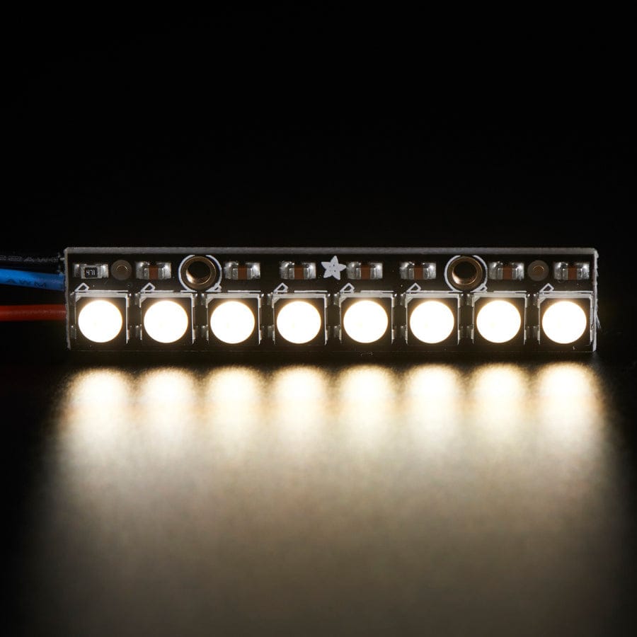 NeoPixel Stick - 8 x 5050 RGBW LEDs - Natural White - 4500K by Adafruit - The Pi Hut