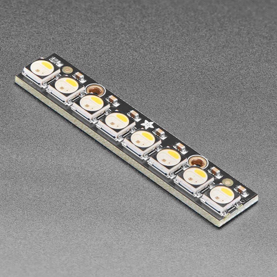 NeoPixel Stick - 8 x 5050 RGBW LEDs - Natural White - 4500K by Adafruit - The Pi Hut