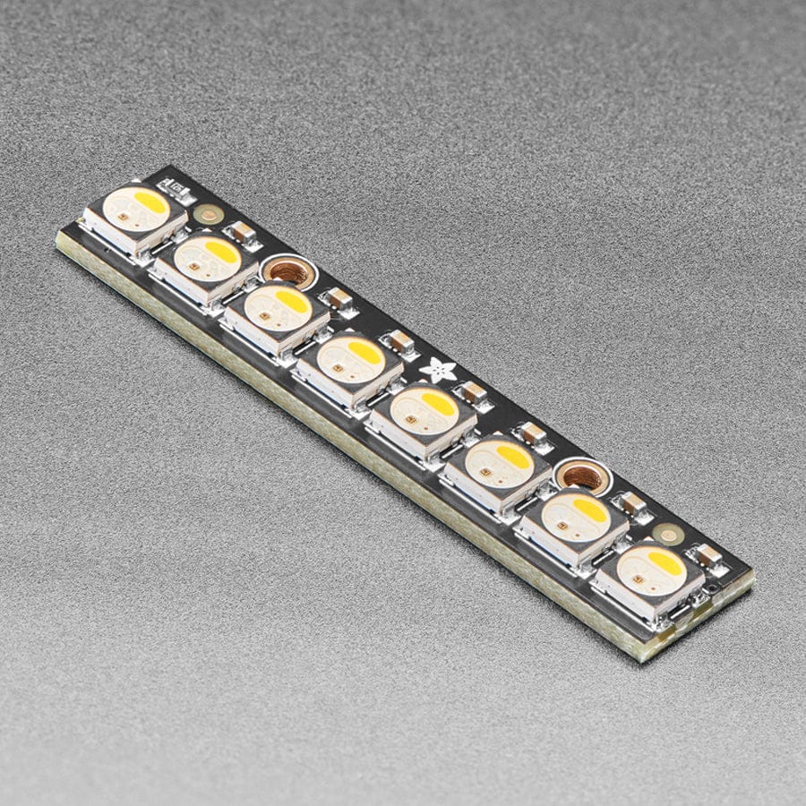 NeoPixel Stick - 8 x 5050 RGBW LEDs - Warm White - 3000K by Adafruit - The Pi Hut