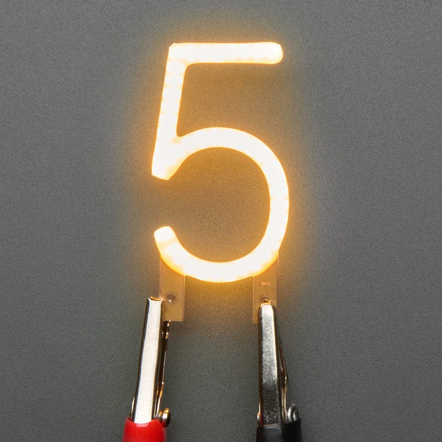 Number LED Filament - Warm White "5" by Adafruit - The Pi Hut