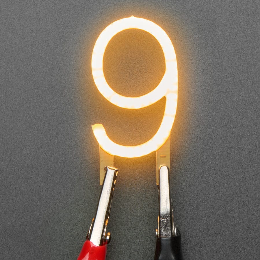 Number LED Filament - Warm White "9" by Adafruit - The Pi Hut