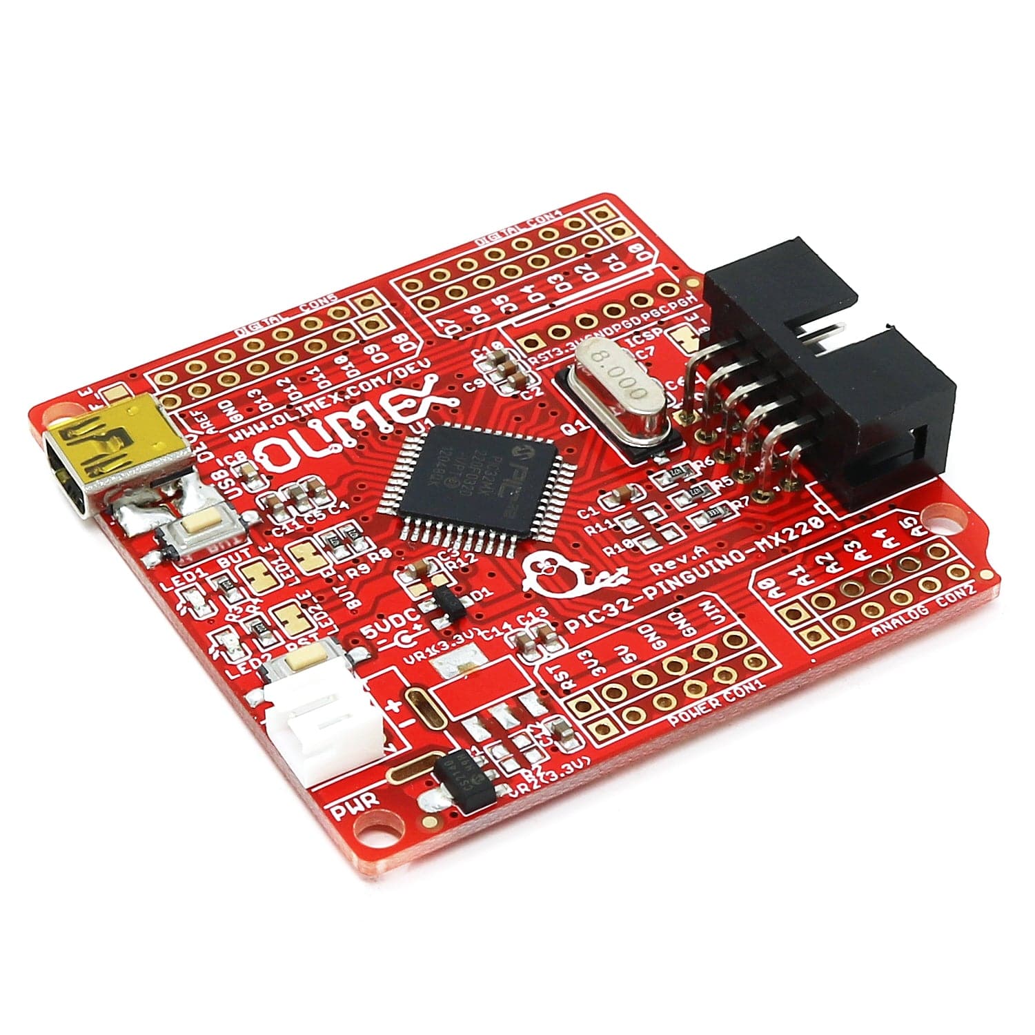 Olimex PIC32-PINGUINO-MX220 32-Bit Pinguino Development Board - The Pi Hut