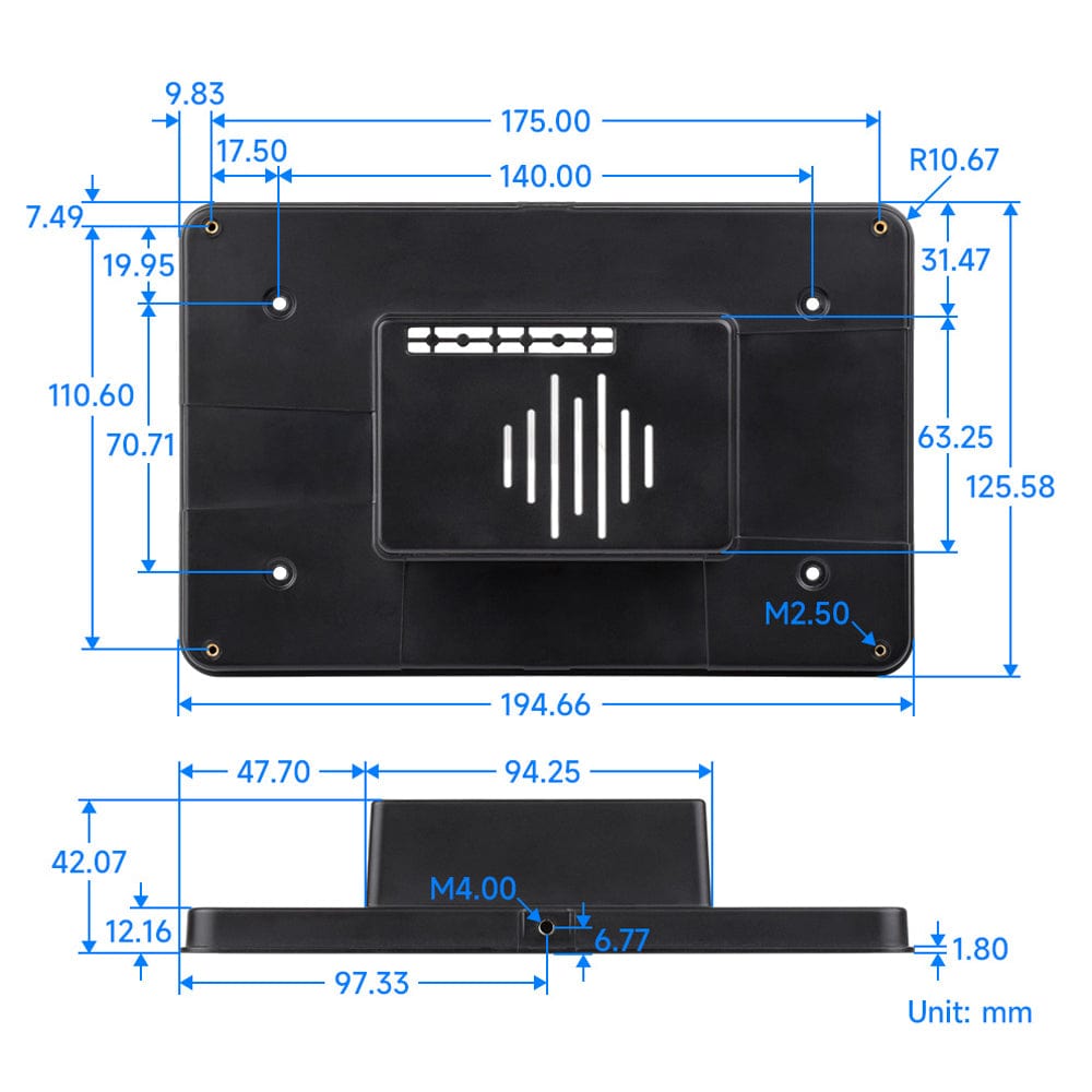 Panel Mounting Enclosure for Raspberry Pi Touch Display 2 by Waveshare - The Pi Hut