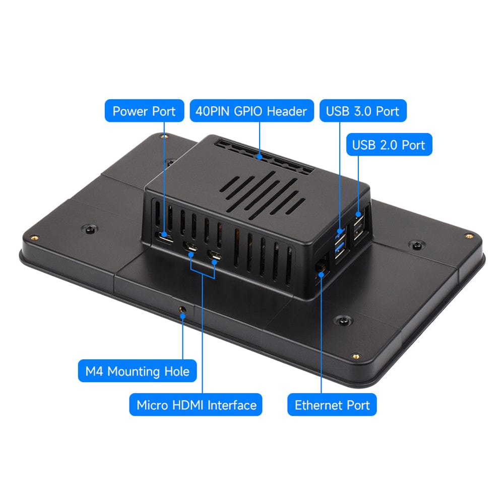 Panel Mounting Enclosure for Raspberry Pi Touch Display 2 by Waveshare - The Pi Hut