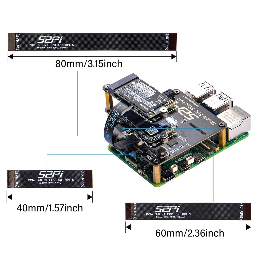 PCIe FPC Selection Pack for Raspberry Pi 5 by 52Pi - The Pi Hut
