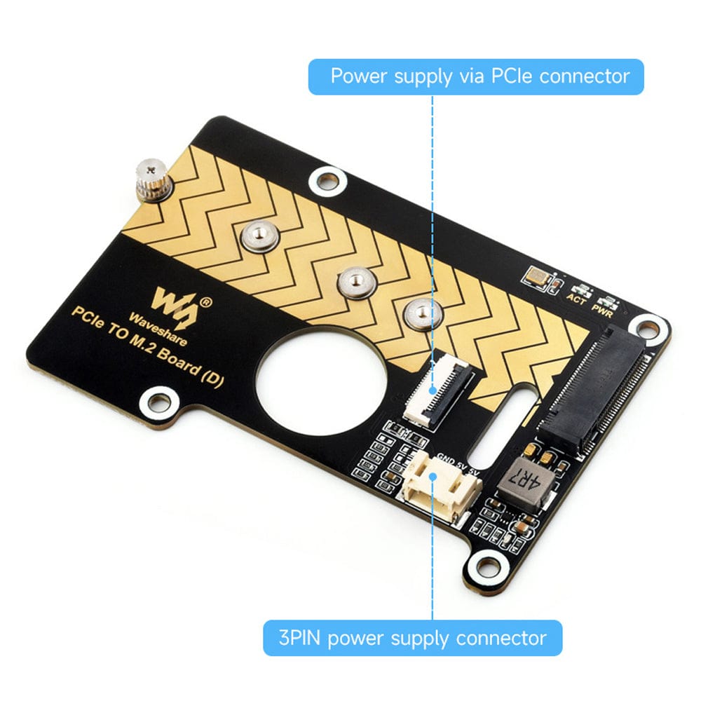 PCIe M.2 Adapter Board (D) for Raspberry Pi 5 by Waveshare - The Pi Hut