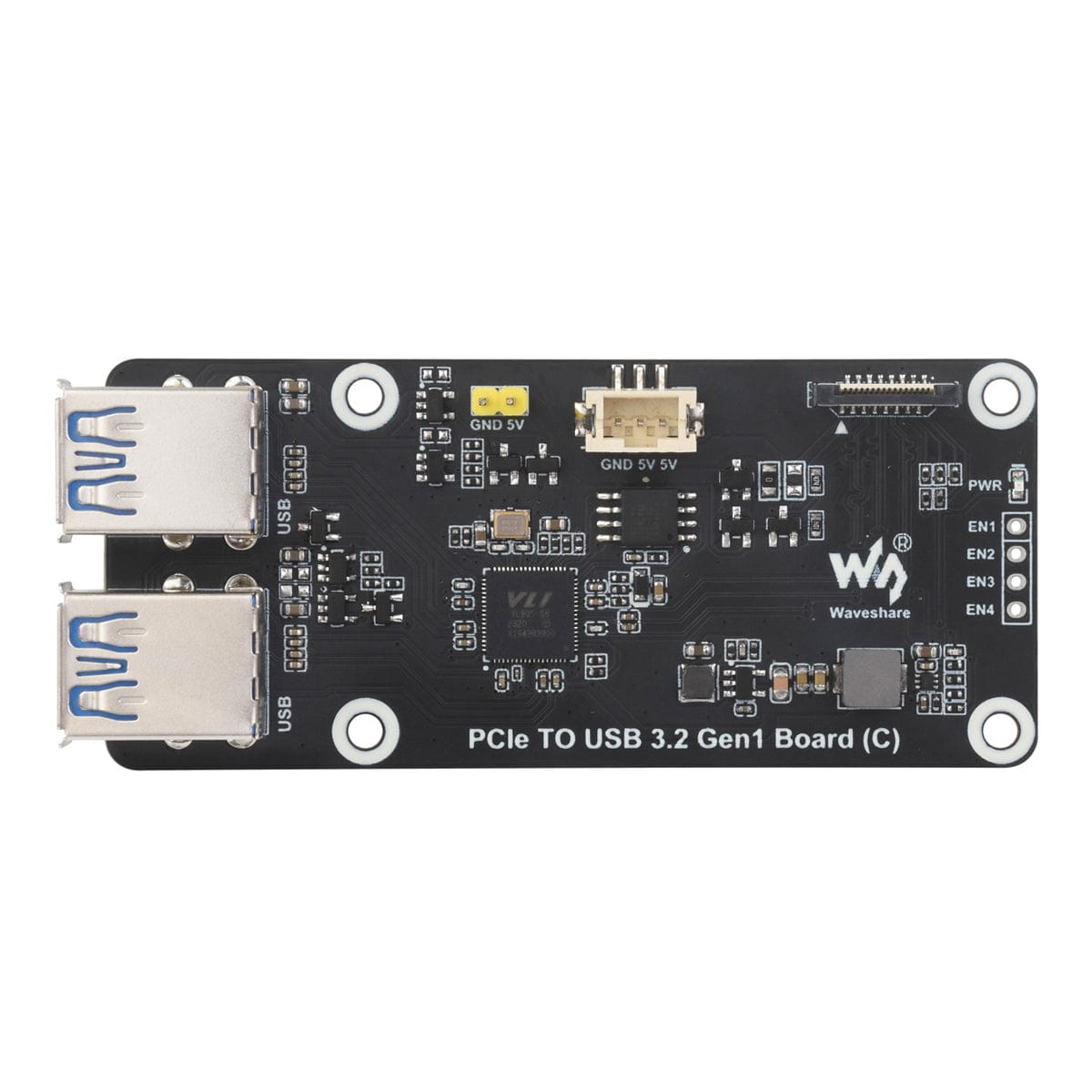 PCIe to 4-Channel USB 3.2 Gen1 Board (C) for Raspberry Pi 5