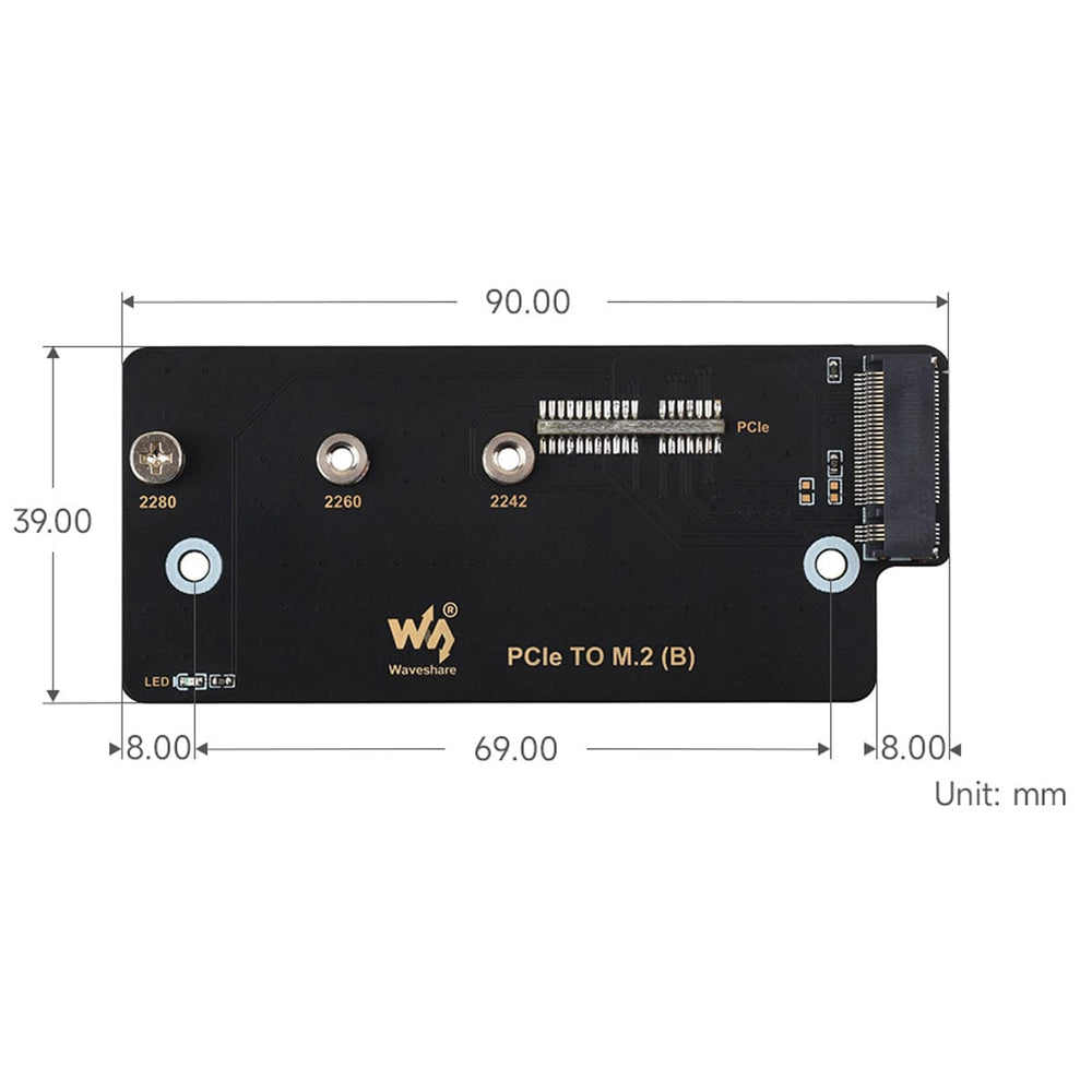 PCIe to M.2 adapter (B) for Raspberry Pi CM4 IO Board - The Pi Hut