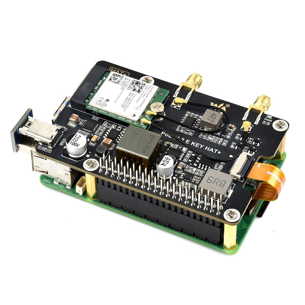PCIe to M.2 E-Key PoE HAT for Raspberry Pi 5 by Waveshare - The Pi Hut
