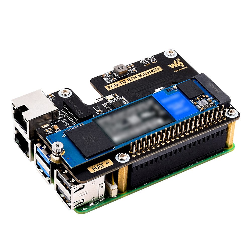 PCIe to M.2 + Gigabit Ethernet Adapter for Raspberry Pi 5 by Waveshare - The Pi Hut