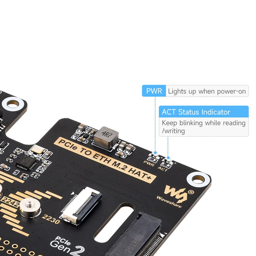 PCIe to M.2 + Gigabit Ethernet Adapter for Raspberry Pi 5 by Waveshare - The Pi Hut