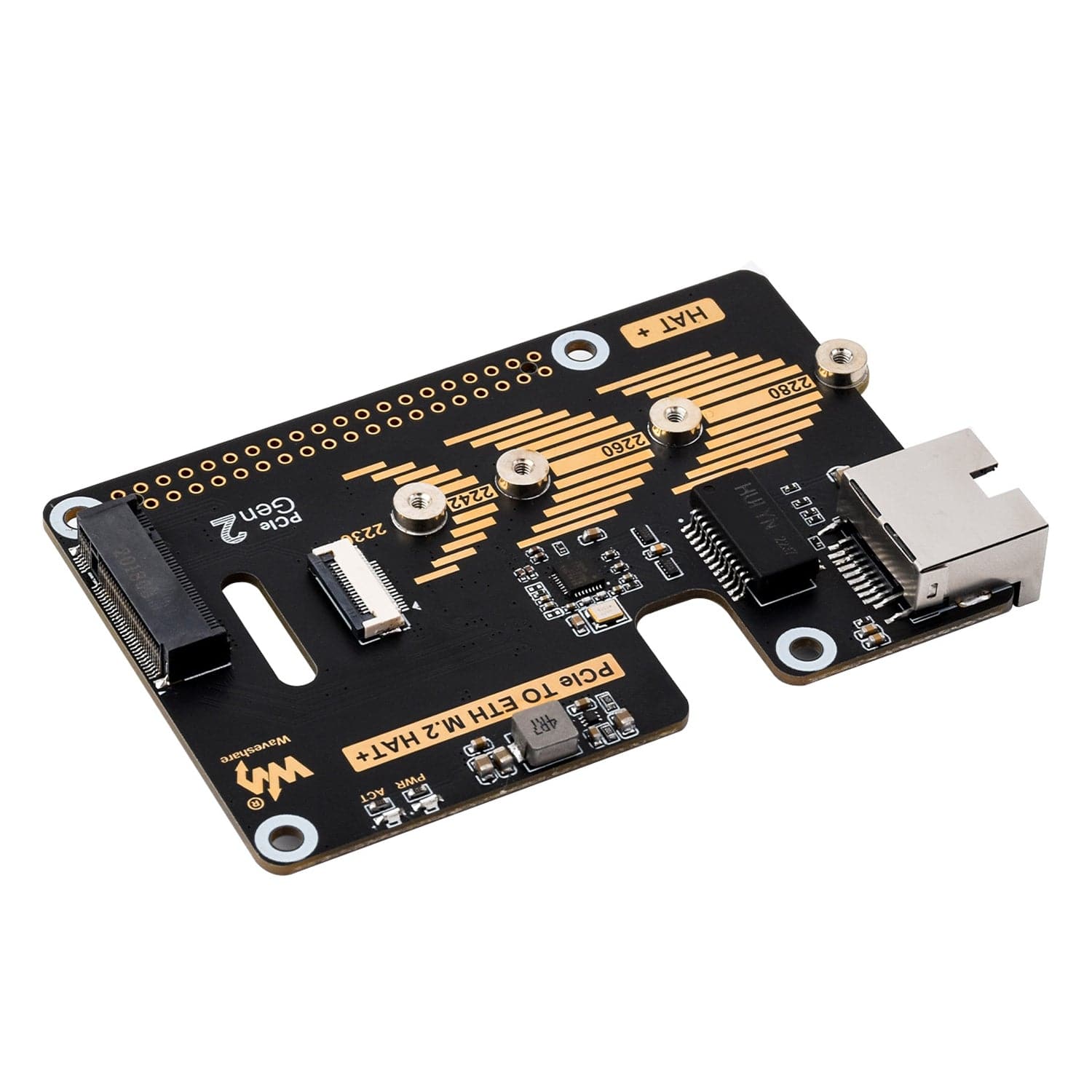 PCIe to M.2 + Gigabit Ethernet Adapter for Raspberry Pi 5 by Waveshare - The Pi Hut