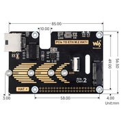 PCIe to M.2 + Gigabit Ethernet Adapter for Raspberry Pi 5 by Waveshare - The Pi Hut