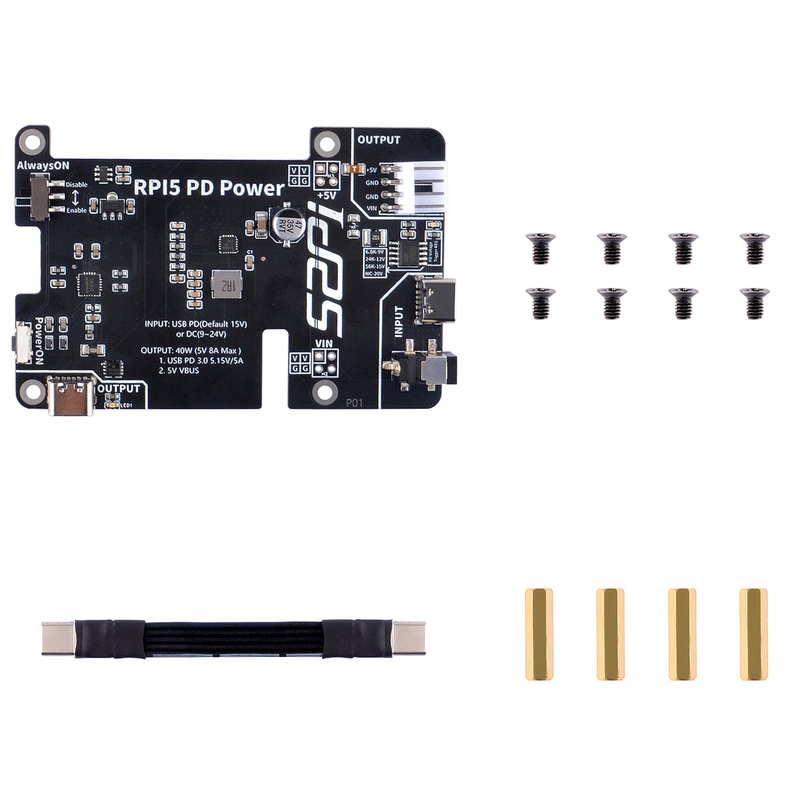 PD Power Extension Board for Raspberry Pi 5