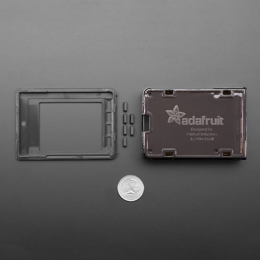 Pi Model B+ / Pi 2 / Pi 3 - Case Base and Faceplate Pack - Black - for 2.8" PiTFT by Adafruit - The Pi Hut