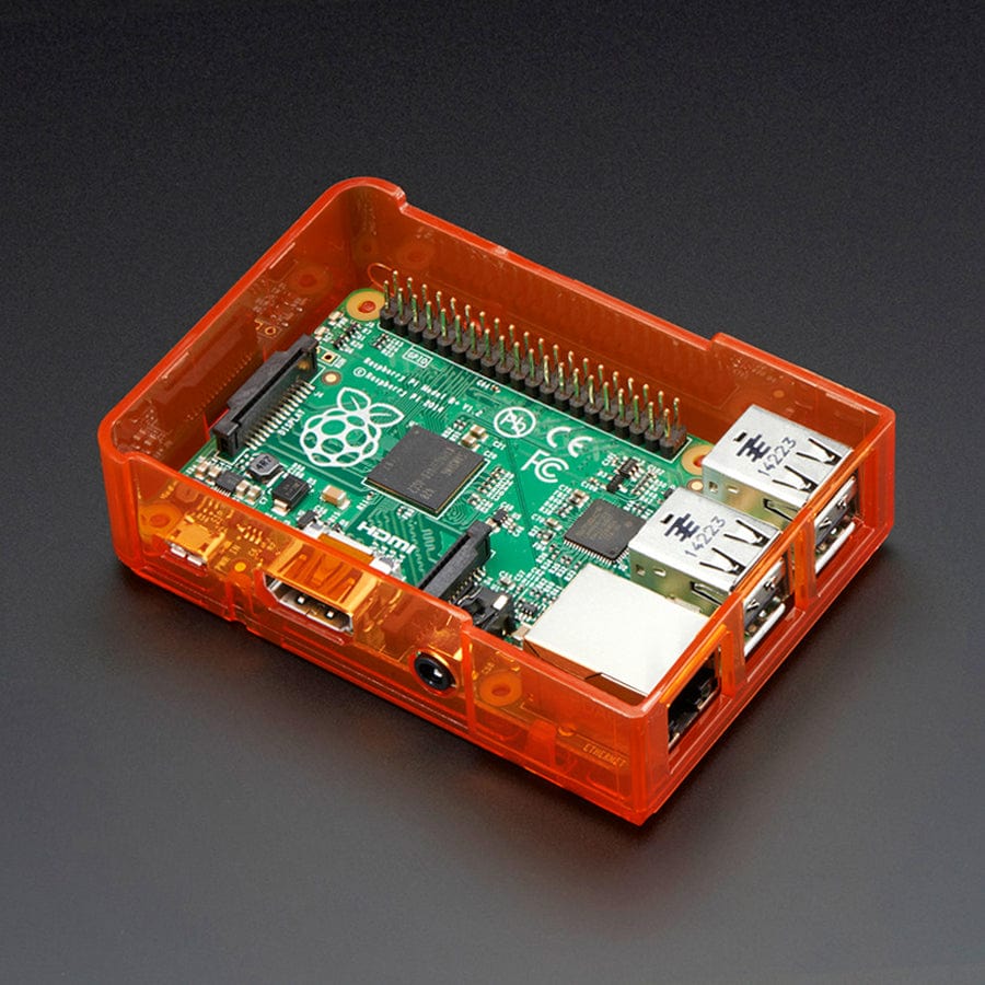 Pi Model B+ / Pi 2 / Pi 3 Case Base - Orange - The Pi Hut