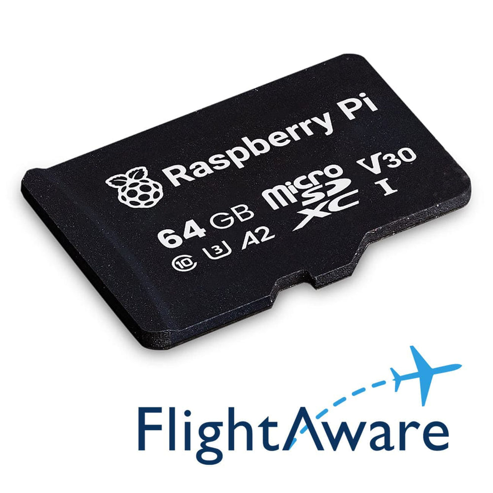 PiAware Pre-installed 64GB Micro SD Card (Latest v11.1) by FlightAware - The Pi Hut