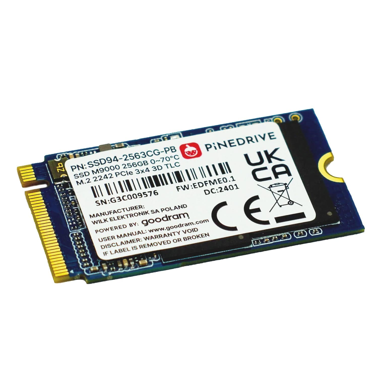 Pinedrive 256GB NVMe SSD (2242) - The Pi Hut