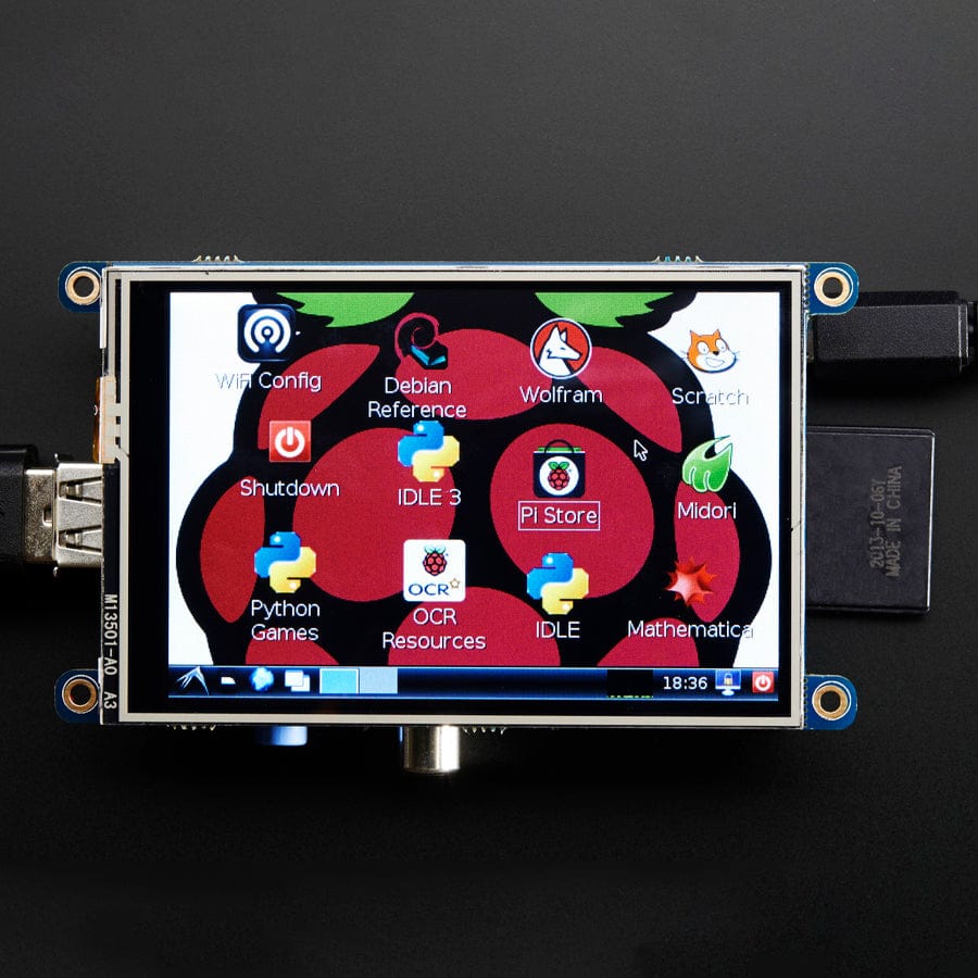 PiTFT - Assembled 480 x 320 3.5" TFT+Touchscreen for Raspberry Pi - The Pi Hut