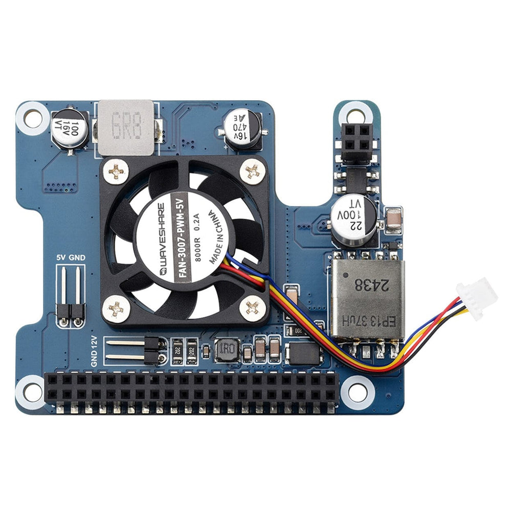 PoE HAT (F) for Raspberry Pi 5 (5V/12V Outputs) by Waveshare - The Pi Hut