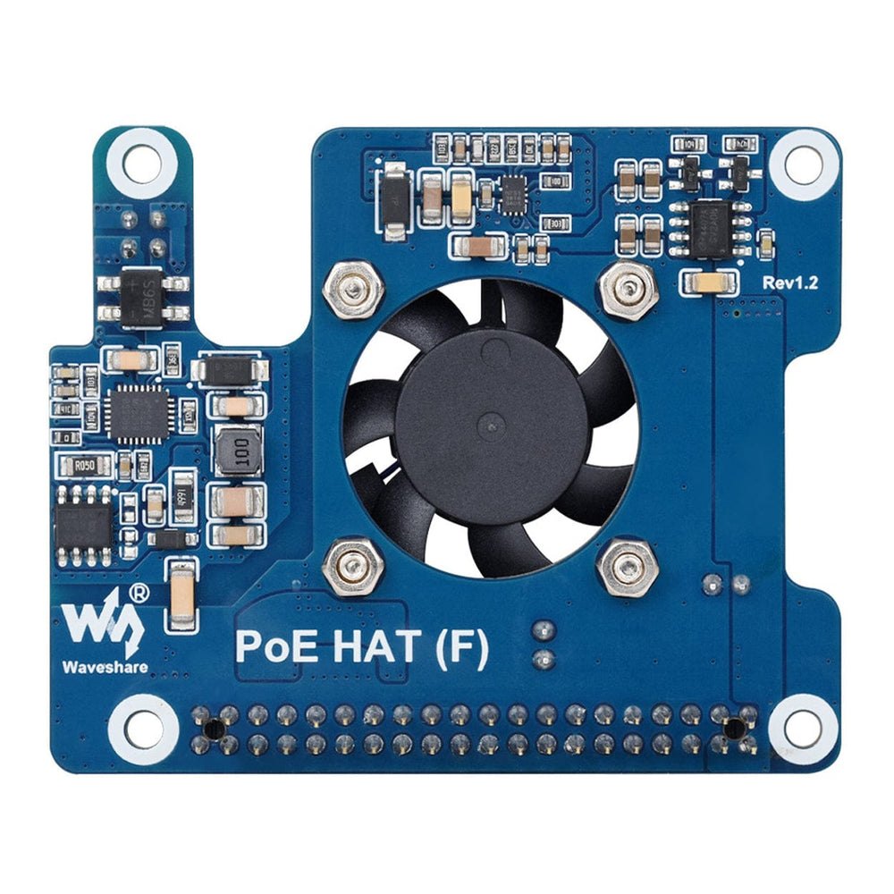 PoE HAT (F) for Raspberry Pi 5 (5V/12V Outputs) by Waveshare - The Pi Hut
