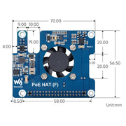 PoE HAT (F) for Raspberry Pi 5 (5V/12V Outputs) by Waveshare - The Pi Hut