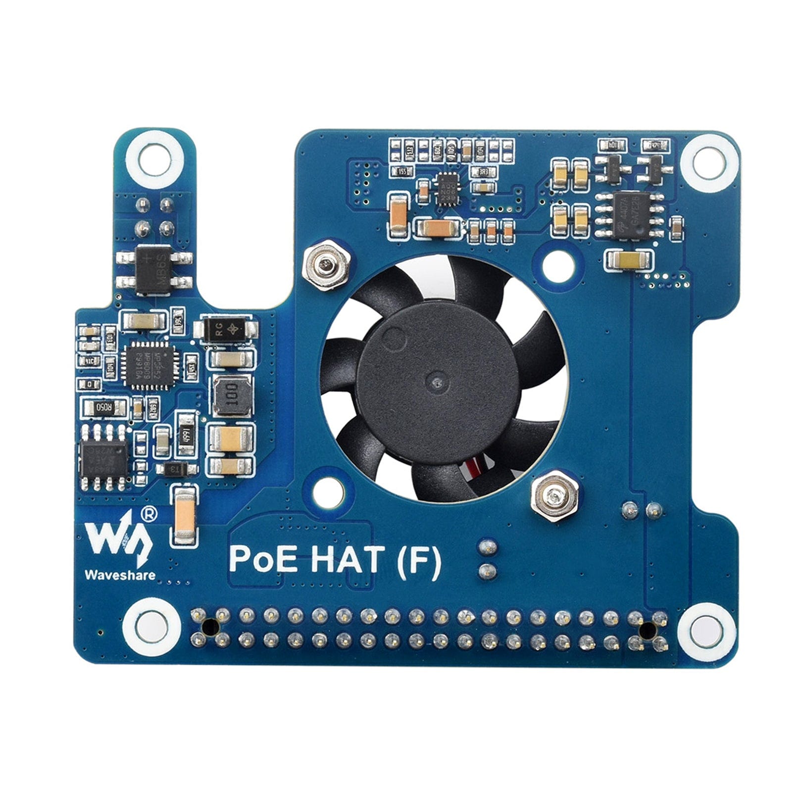 PoE HAT for Raspberry Pi 5 with Cooling Fan (5V and 12V outputs) - The Pi Hut