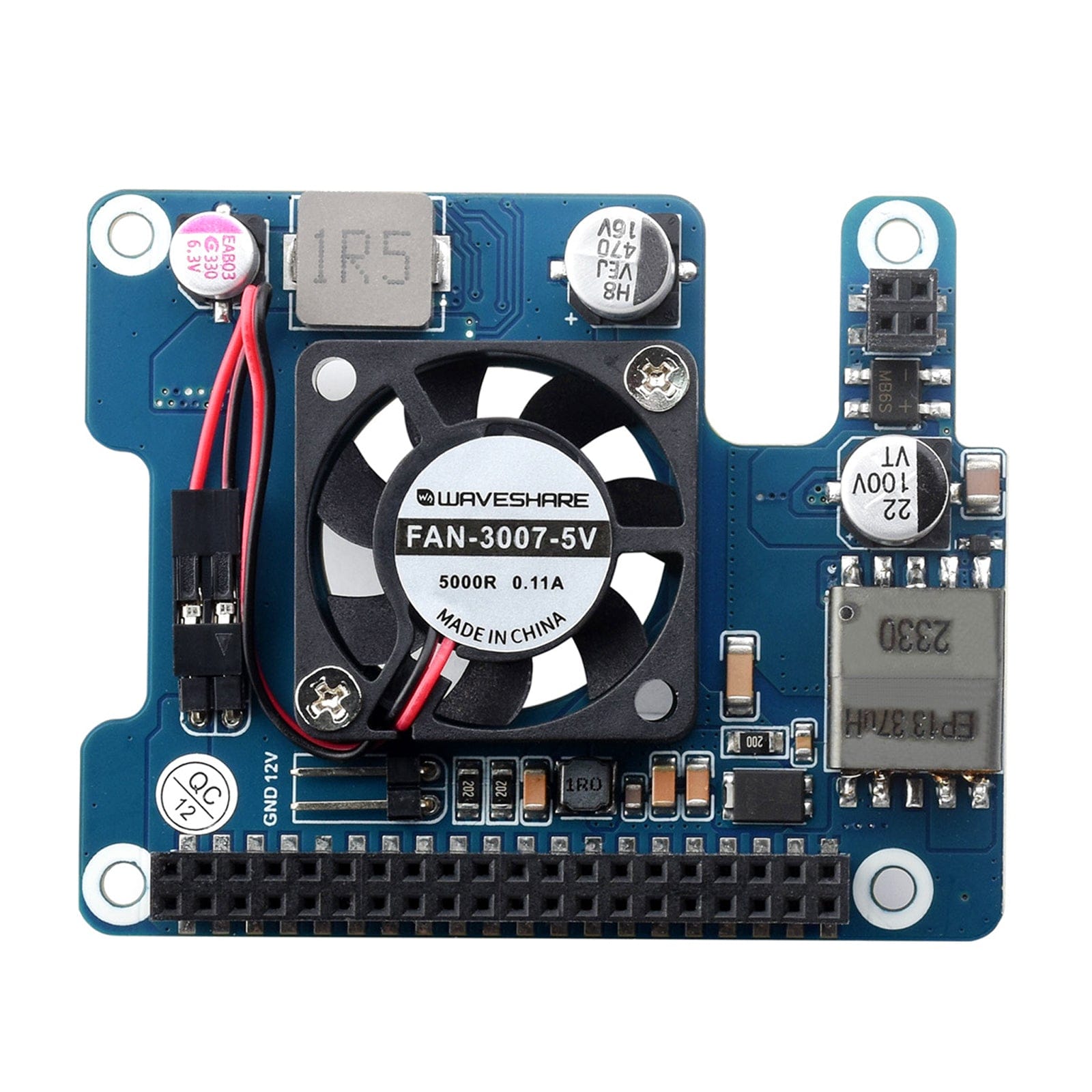 PoE HAT for Raspberry Pi 5 with Cooling Fan (5V and 12V outputs) - The Pi Hut