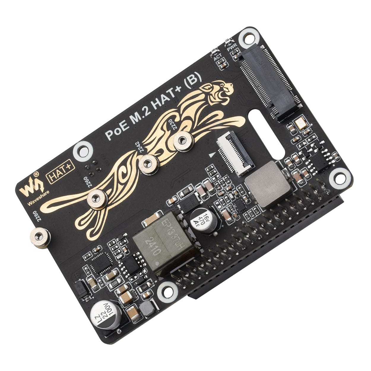 PoE M.2 HAT+ (B) for Raspberry Pi 5 by Waveshare - The Pi Hut