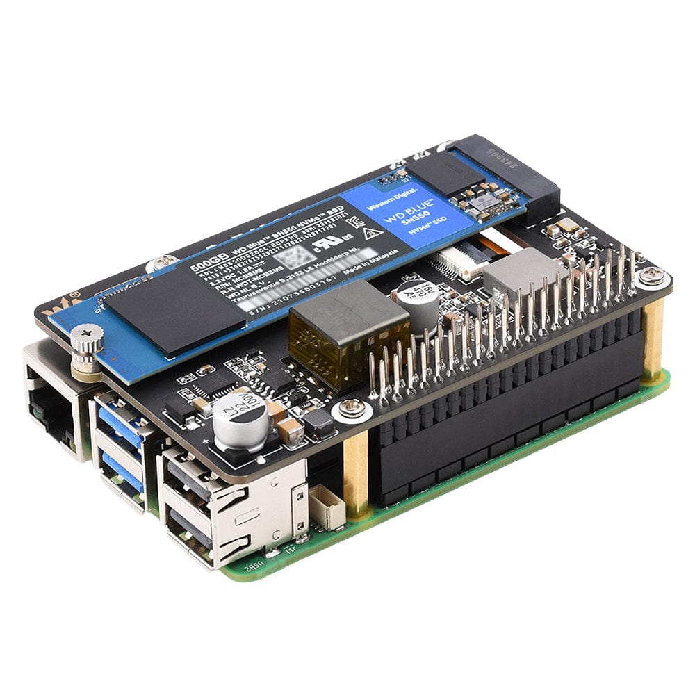 PoE M.2 HAT+ (B) for Raspberry Pi 5 by Waveshare - The Pi Hut