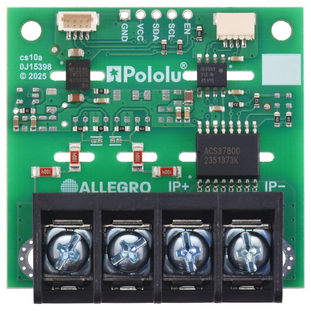 Pololu ACS37800KMACTR-030B3-I2C Power Monitor Carrier with Secondary I²C Isolation (Soldered Terminal Block) by Pololu - The Pi Hut