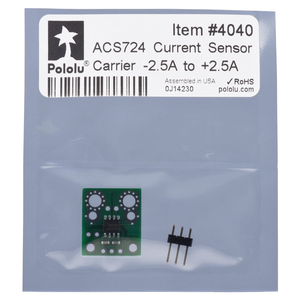 Pololu ACS724 Current Sensor Carrier -2.5A to +2.5A - The Pi Hut